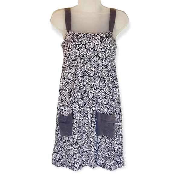 Candy Apple Black White Floral Apron Dress S - Picture 1 of 16